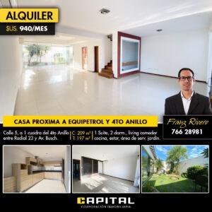 Casa en alquiler Equipetrol Costa Dorada
