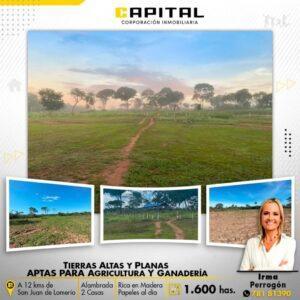 Tierras Altas y Planas para agricultura o ganadería en venta