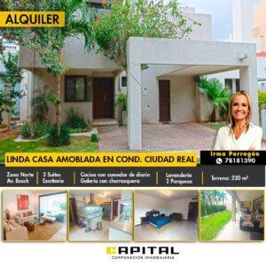 Casa en alquiler amoblada en condominio cerrado